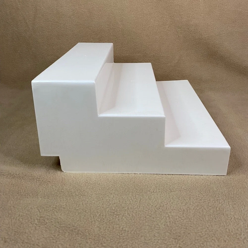 White 3 Tier Step Display Riser Stand Can Goods Organizer Pantry Display EUC‎